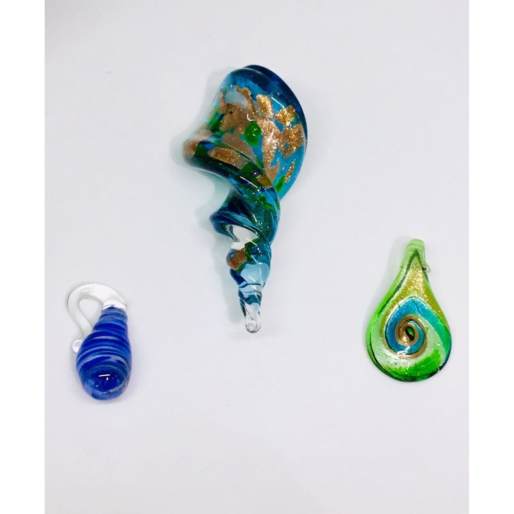 Artisan Glass Art Pendant‎ Necklace Blown